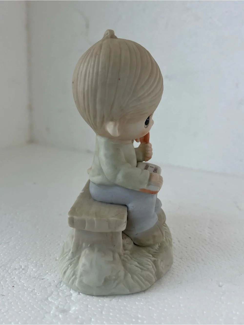 PRECIOUS MOMENTS VTG Loving Is Sharing Figurine 1979 Boy Dog-Jonathan & David